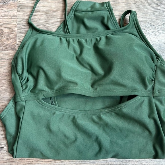 Women's Keyhole One Piece Swimsuit - Shade & Shore™ Dark Green XS - Picture 4 of 7